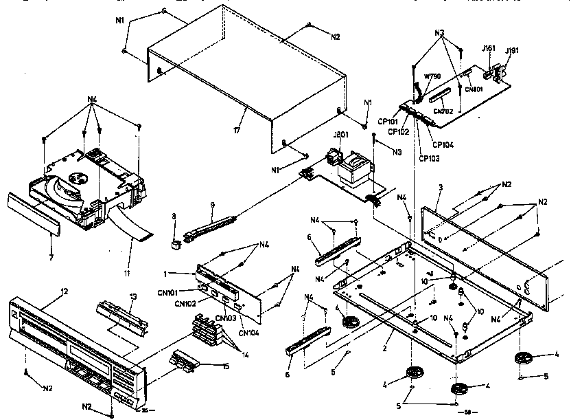 Panasonic SLPJ316 cabinet & chassis diagram