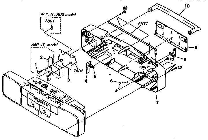 Sony CFS-W308 cabinet section diagram