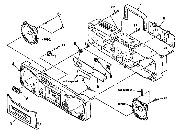 Sony CFS-207 front cabinet diagram