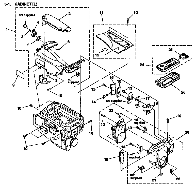 Sony CCD-TR61 left cabinet diagram