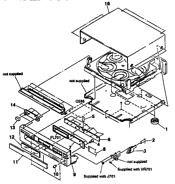 Sony CDP-C435 front panel & case diagram