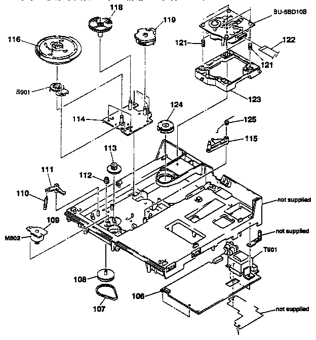 Sony CDP-C435 chassis assembly diagram