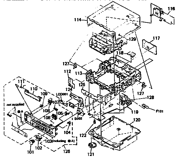 Sony SLV-420 front panel assembly diagram
