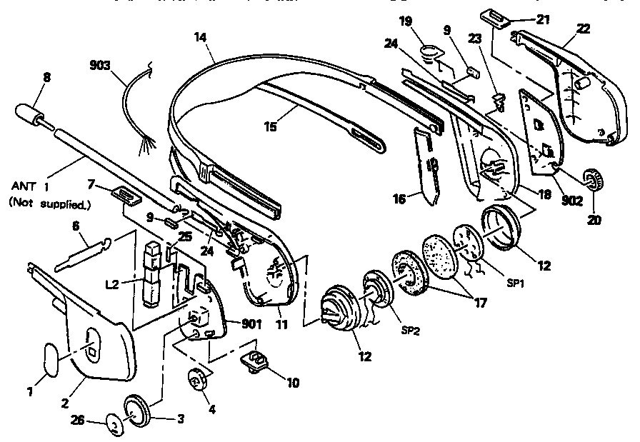 Sony SRF-H2 exploded view diagram