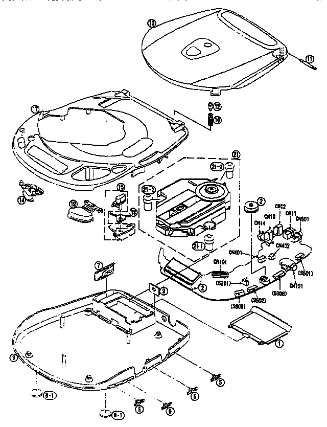 Panasonic SLS370 cabinet parts diagram