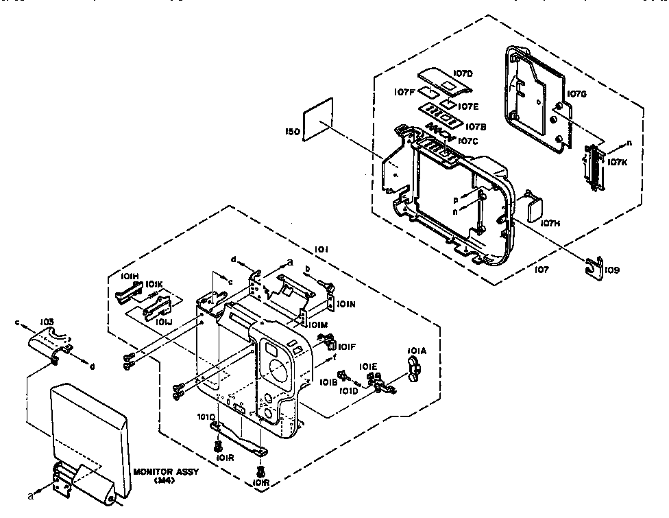 JVC GRSV1U cabinet parts diagram