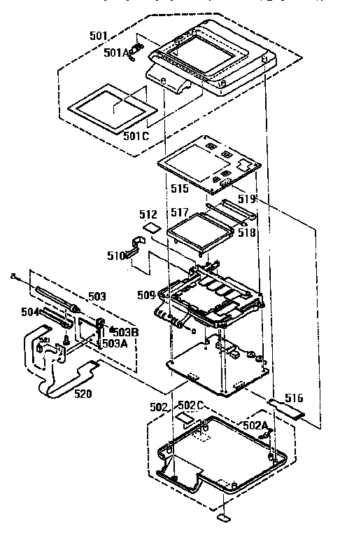JVC GRSV1U monitor parts diagram