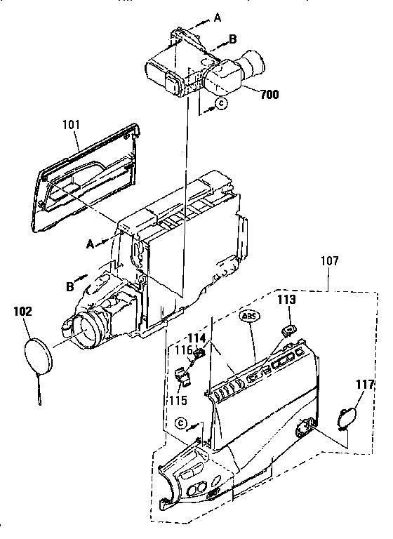 RCA CC547 cabinet parts diagram