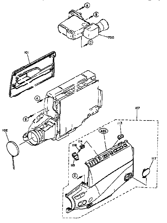 RCA CC543 cabinet parts diagram
