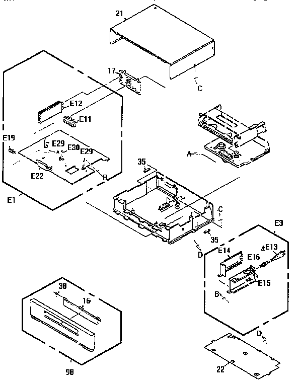 Panasonic PV-4503 cabinet parts diagram