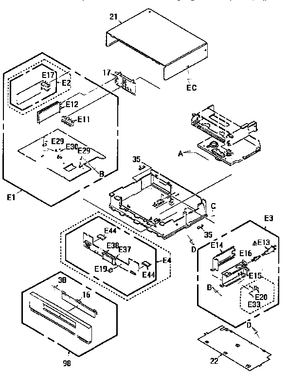 Panasonic PV-4562 cabinet parts diagram