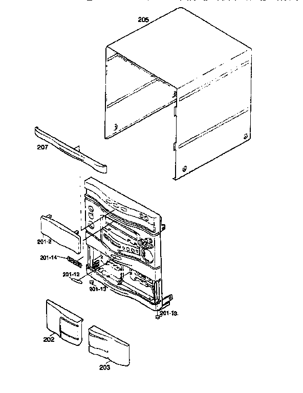 Sharp CDC4450BK cabinet parts diagram