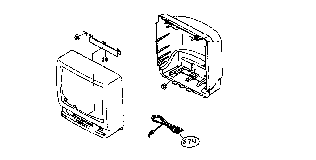 Panasonic PV-M1346 cabinet parts diagram