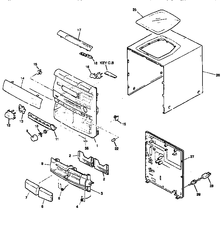 Aiwa CX-NV8000 cabinet parts diagram