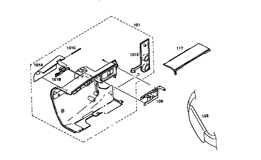 RCA CC637 case,lower assy diagram