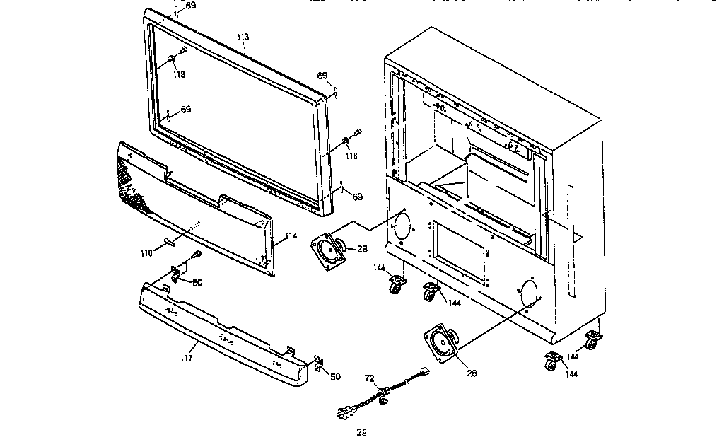 Pioneer SD-P6091K cabinet parts diagram