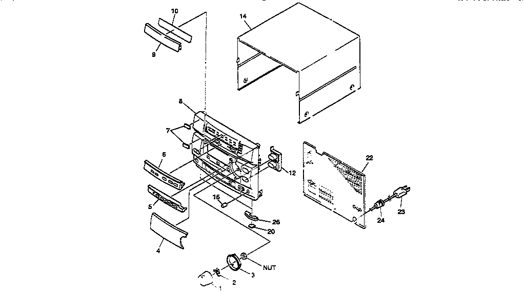 Aiwa XRAVH8 cabinet parts diagram