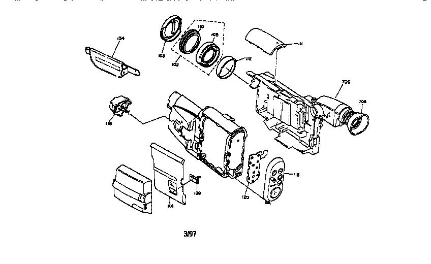 Hitachi VME625LA cabinet parts diagram