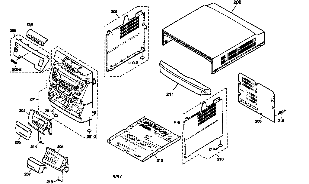 Sharp CDC470 cabinet parts diagram