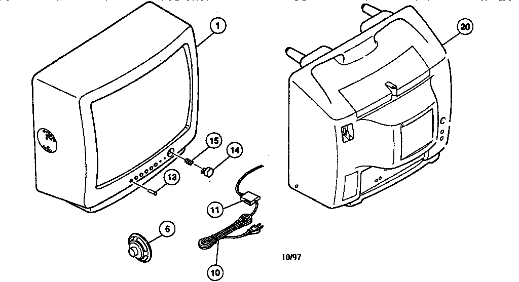 JVC C13811 cabinet parts diagram