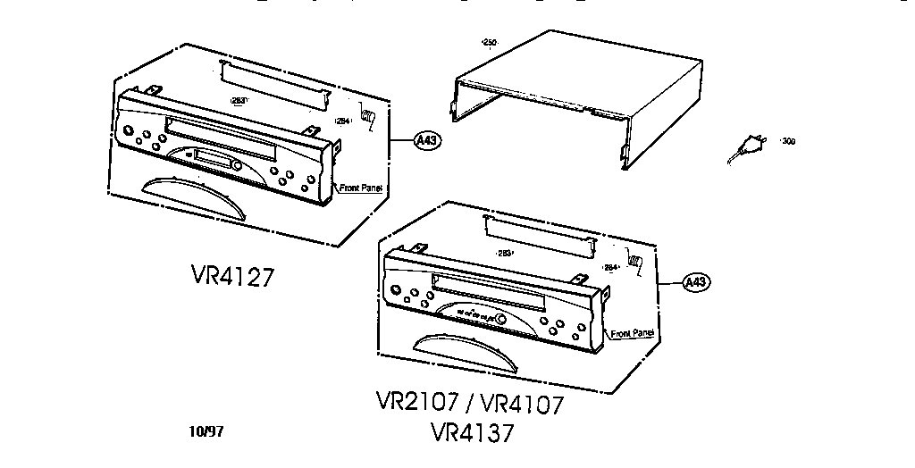 Zenith VR4107C cabinet parts diagram
