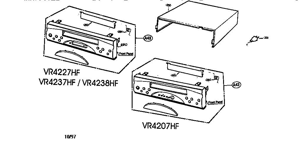 Zenith VR4227HF cabinet parts diagram