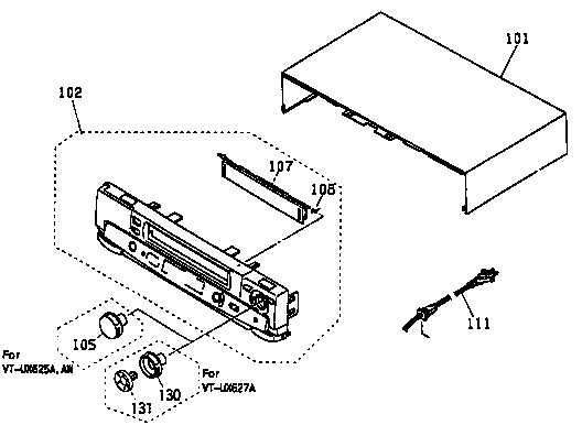 Hitachi VTUX625A cabinet parts diagram