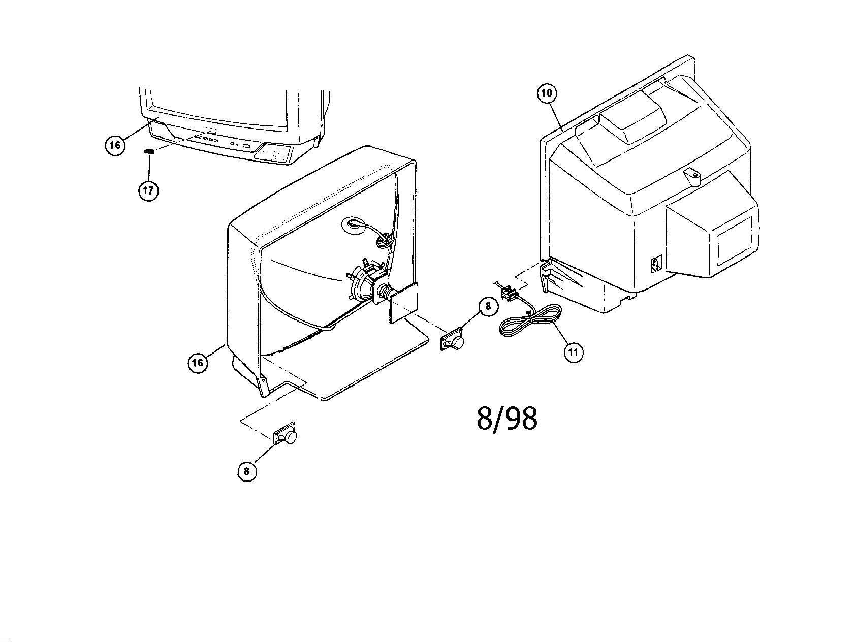 JVC AV-20921 cabinet parts diagram