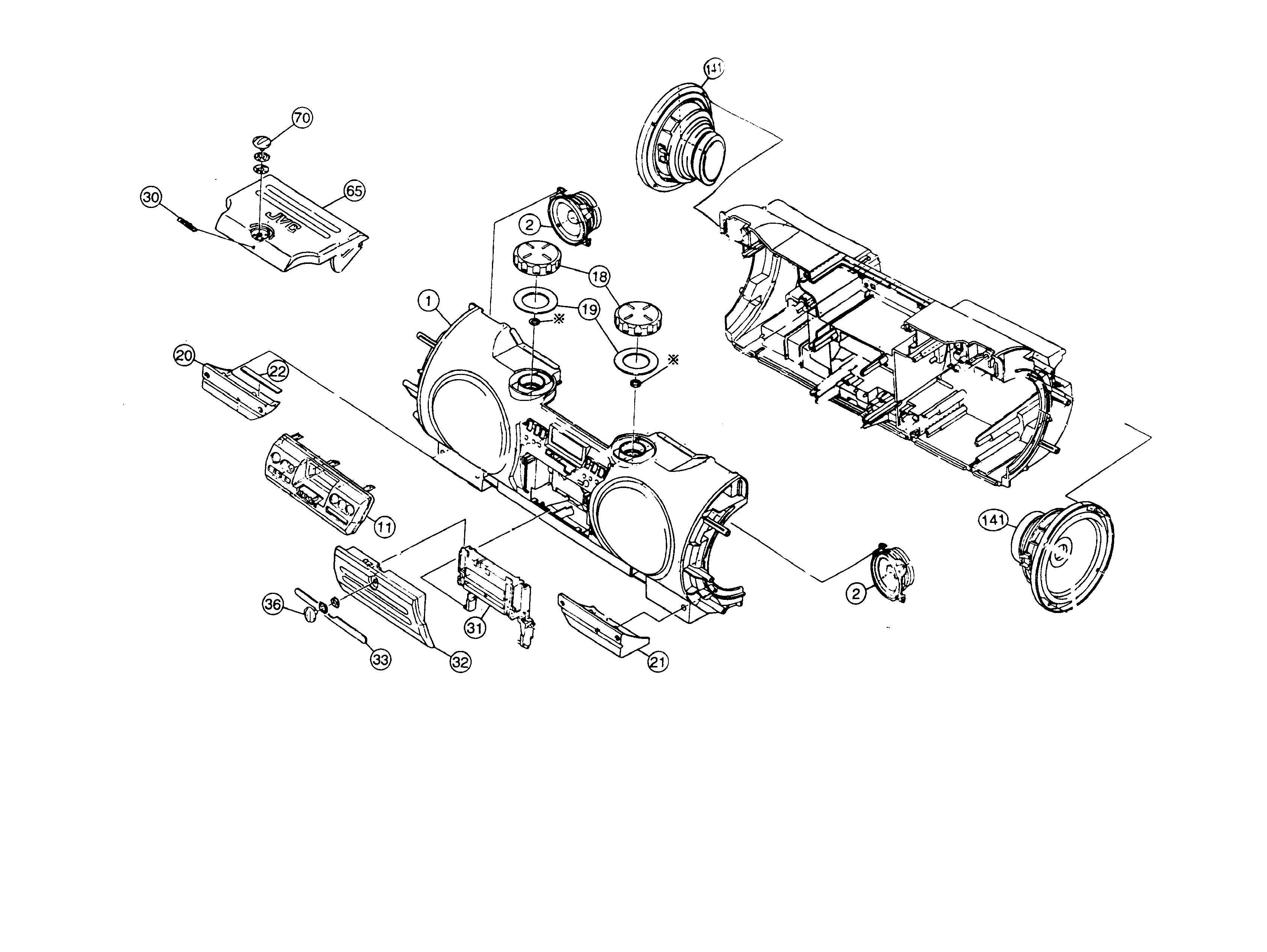 JVC RV-B90LTD cabinet parts diagram
