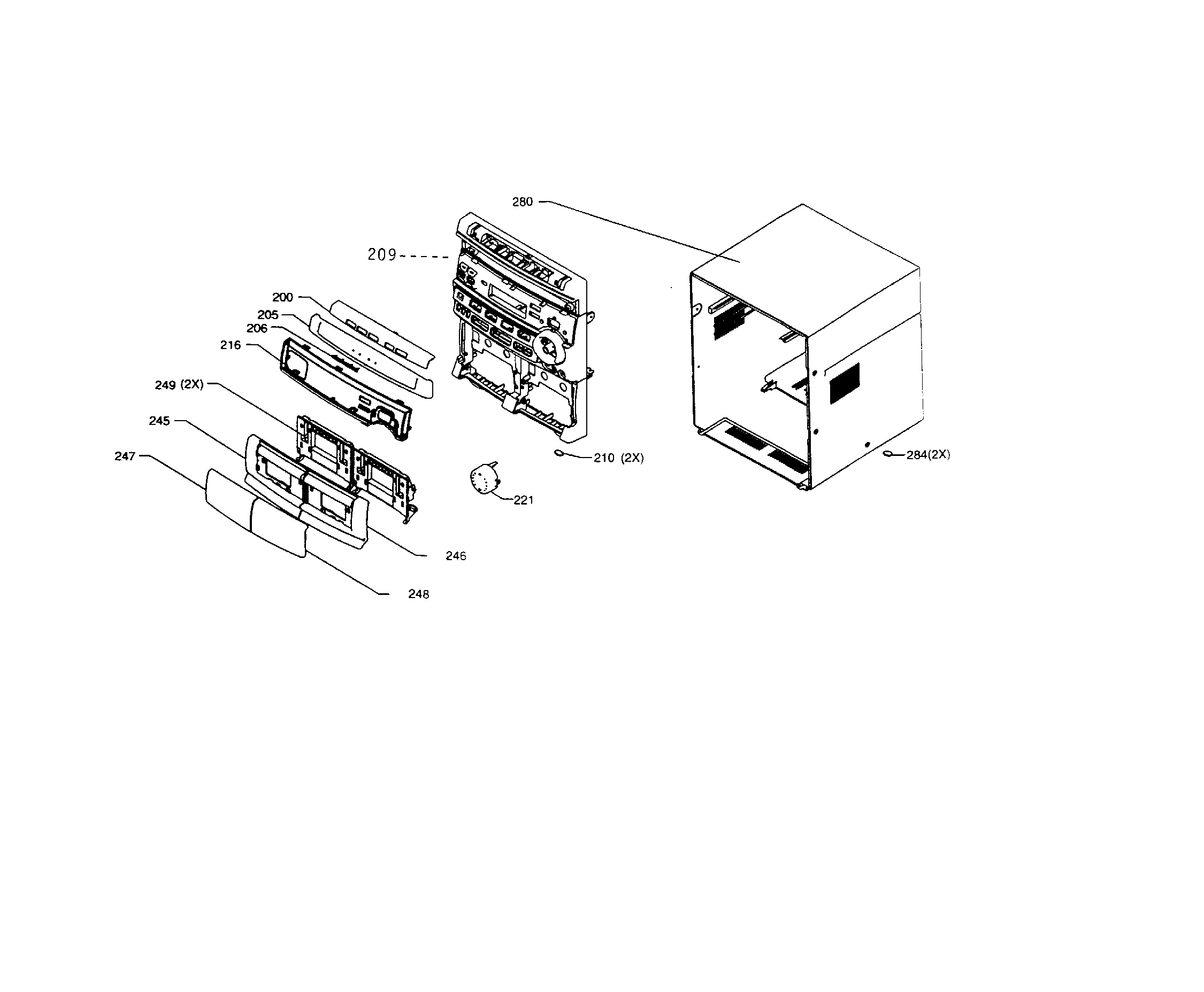 Magnavox FW318C3701 cabinet parts diagram