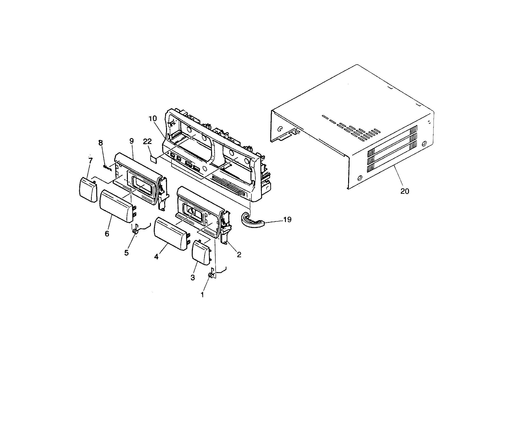 Aiwa XR-M1000 cabinet parts diagram