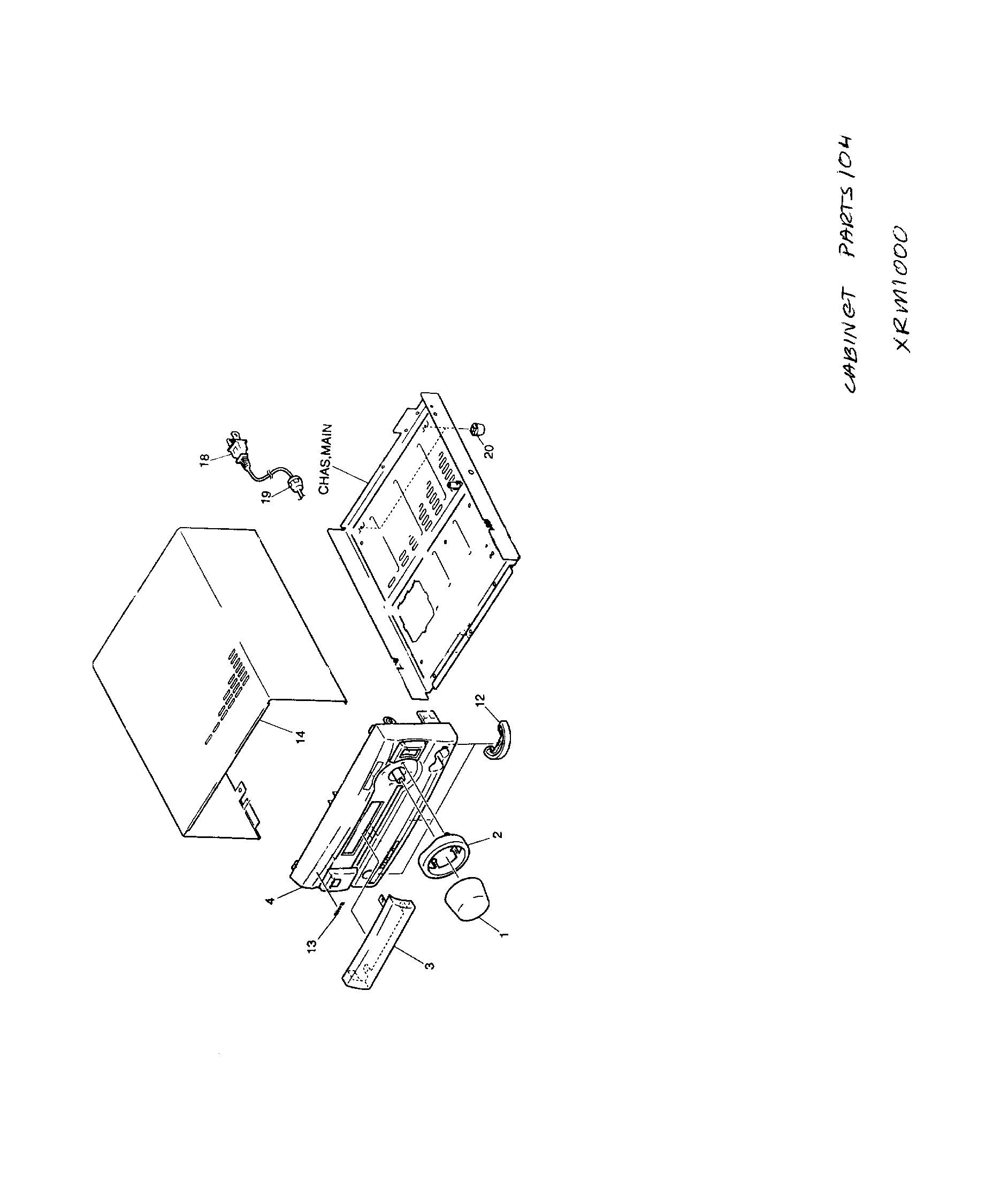 Aiwa XR-M1000 cabinet parts diagram