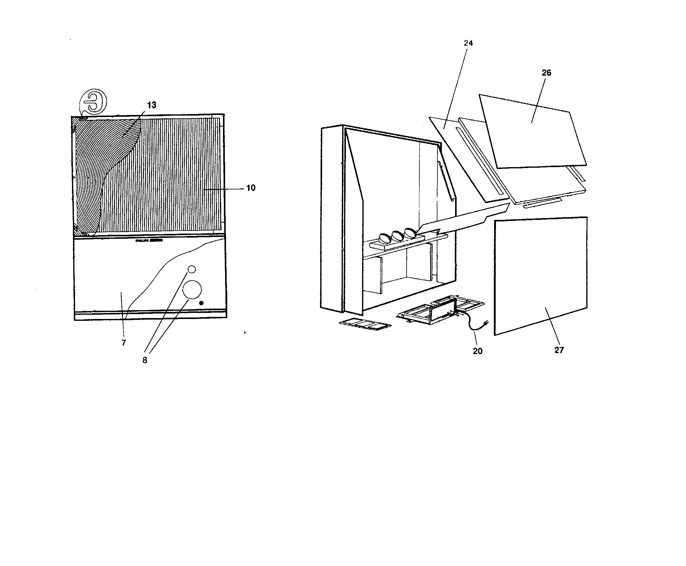 Magnavox 8P5434C101 cabinet parts diagram