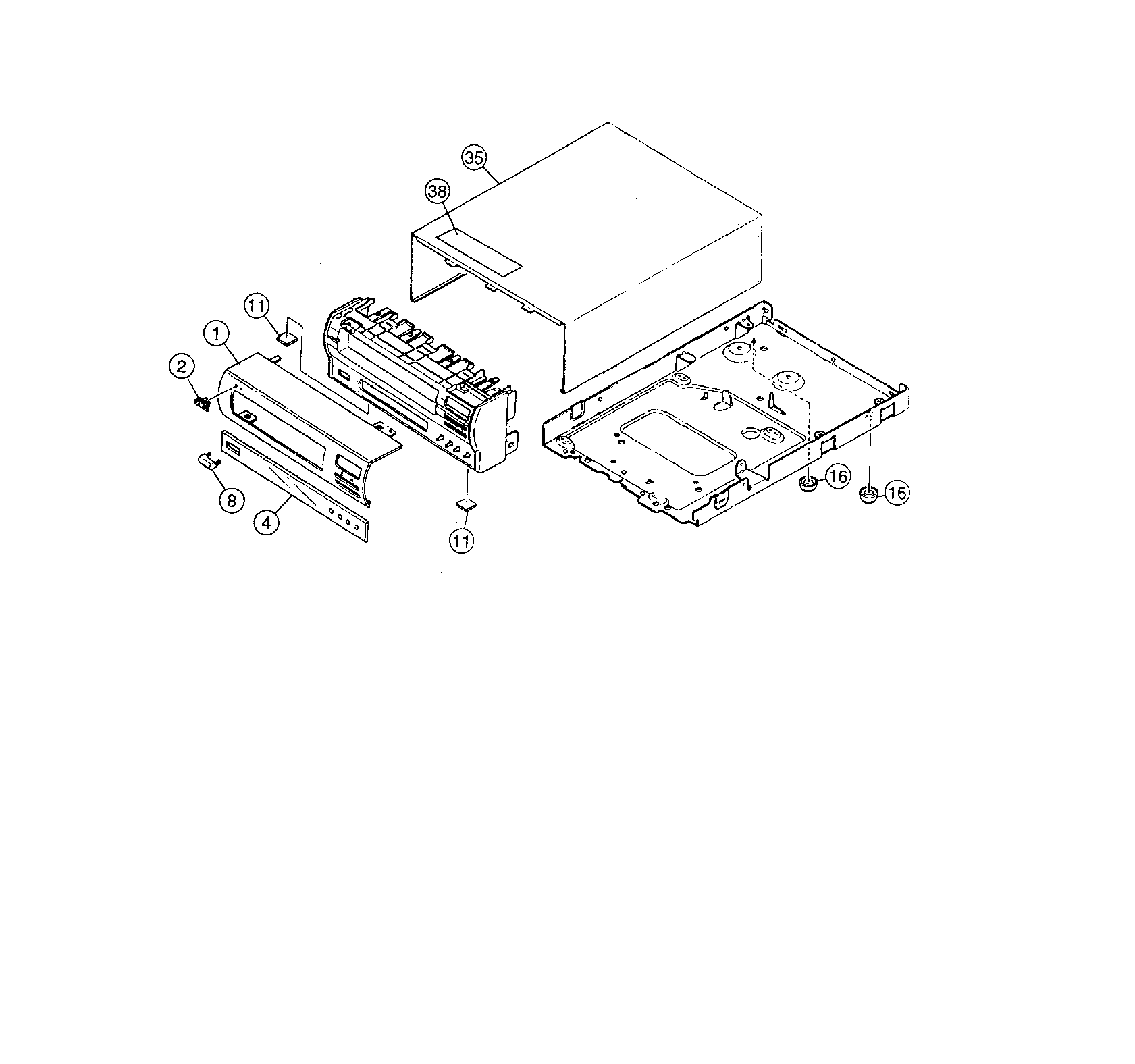 JVC TD-EX90 cabinet parts diagram
