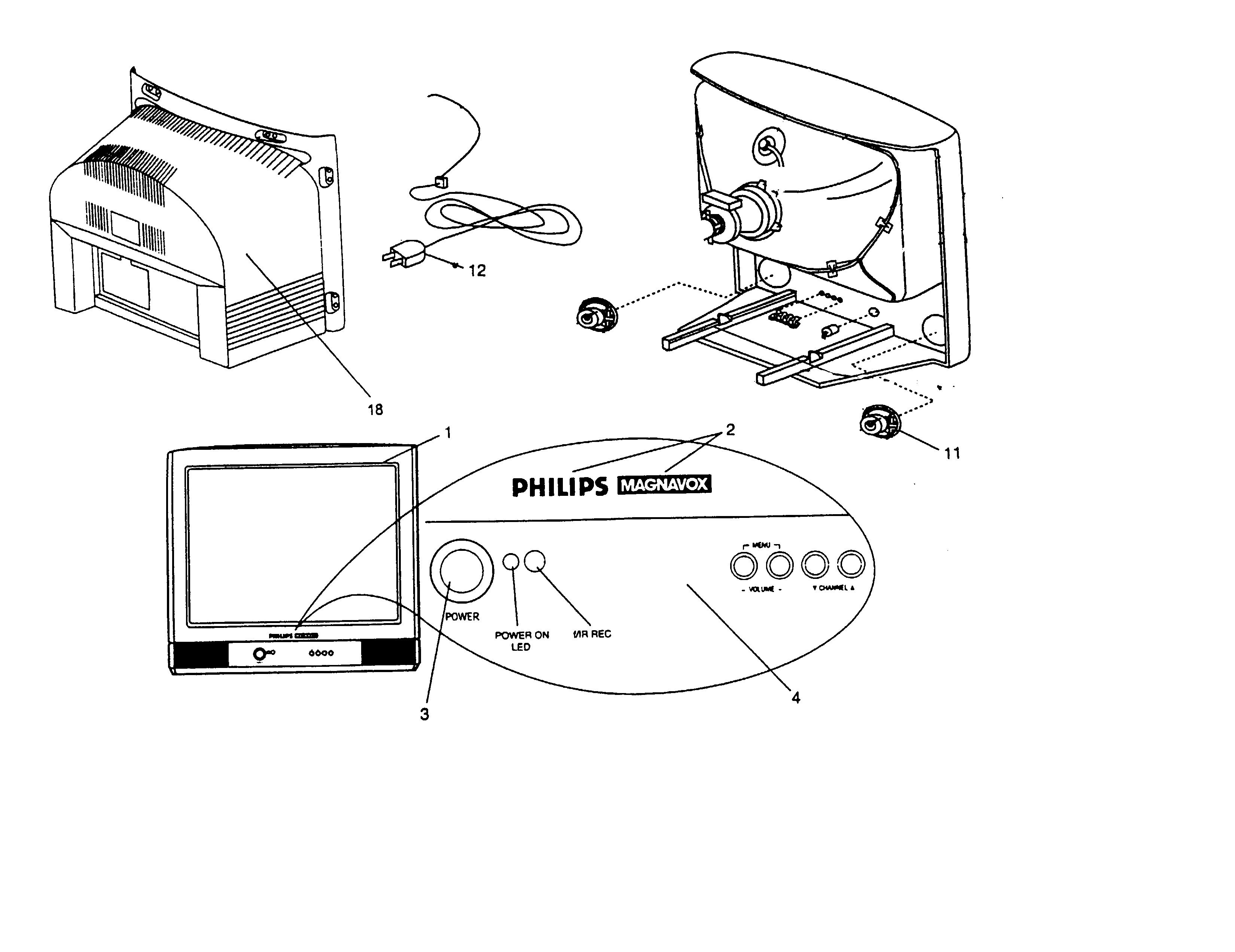 Magnavox TR2503C121 cabinet parts diagram