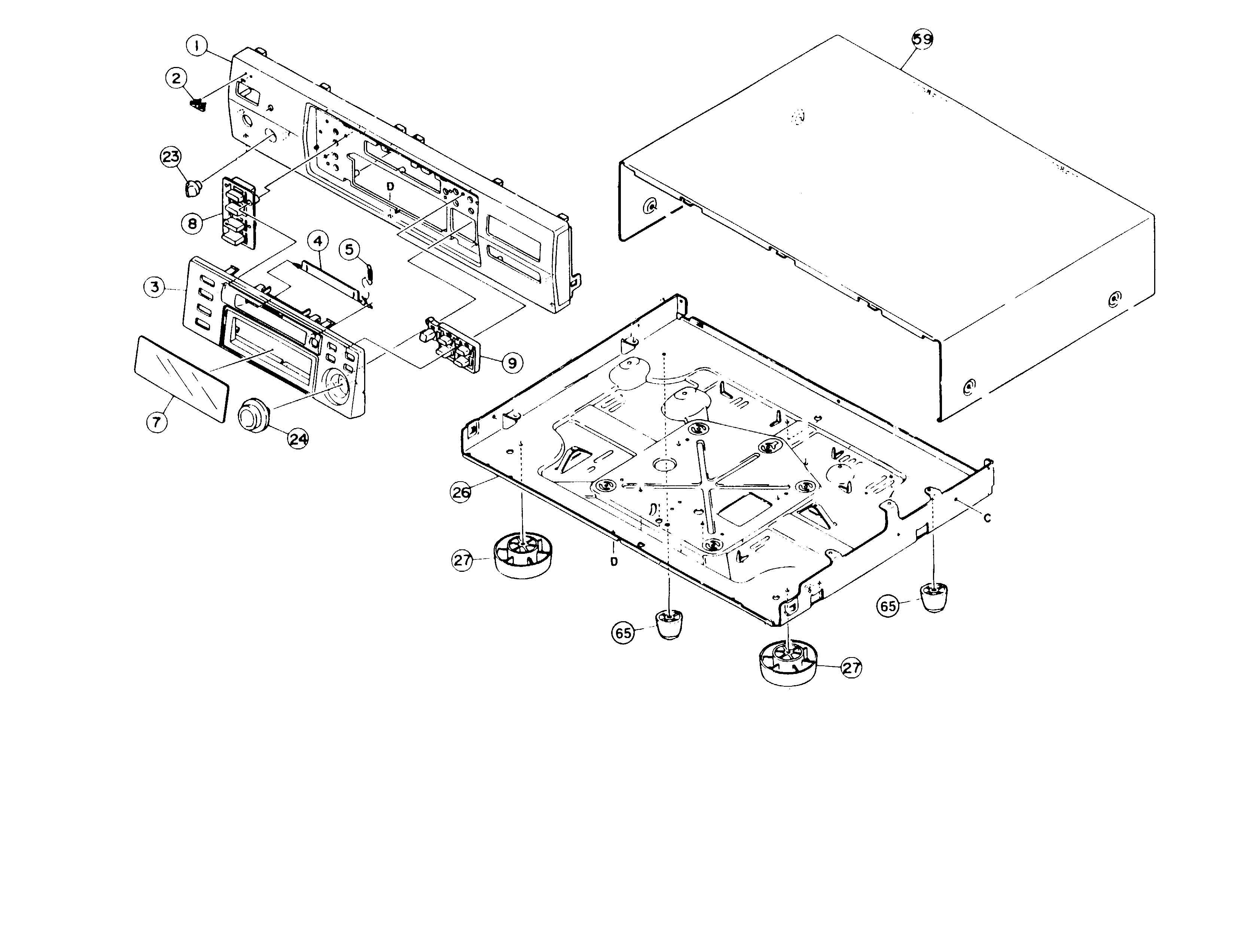 JVC XM-448BK cabinet parts diagram