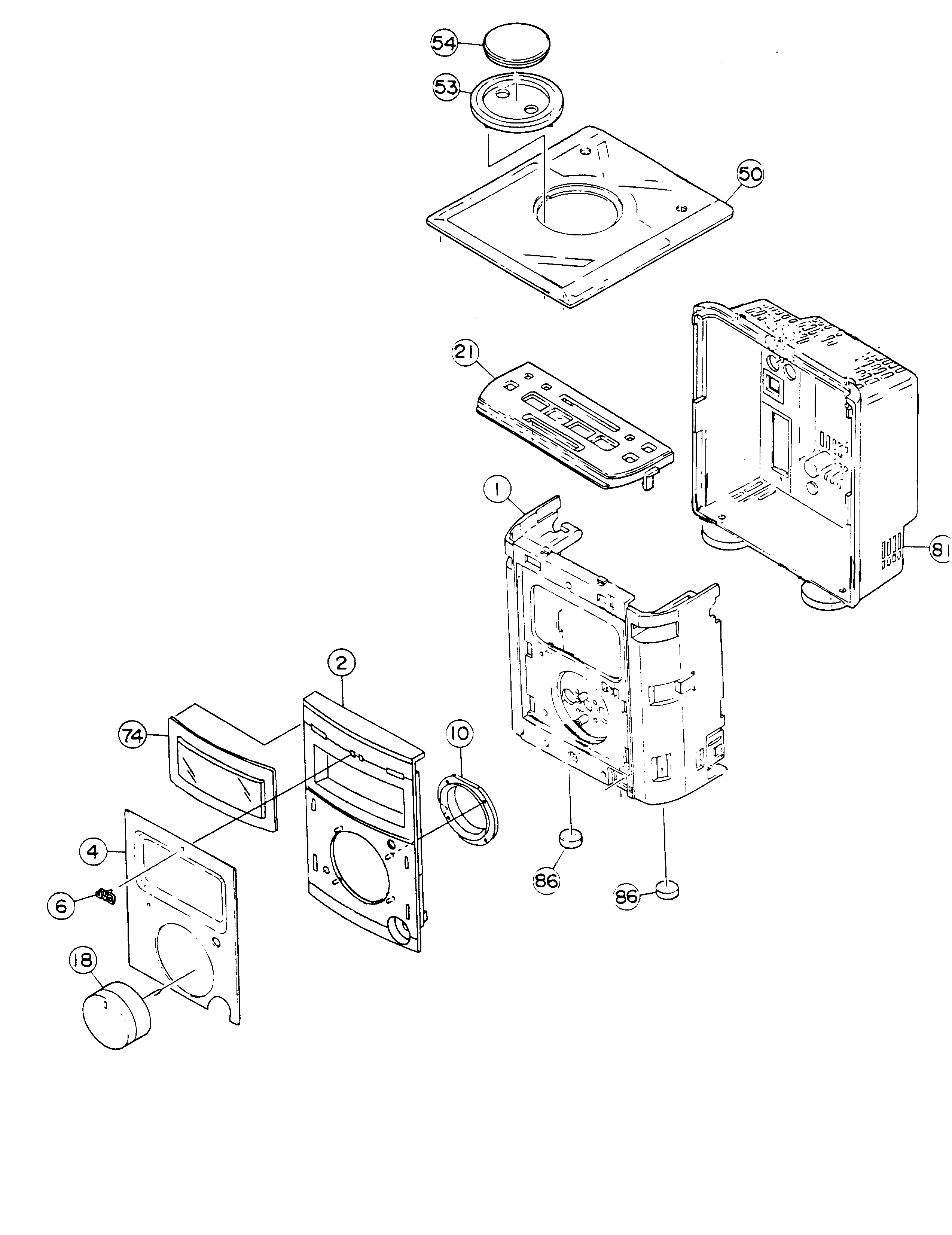 JVC FS-8000 cabinet parts diagram