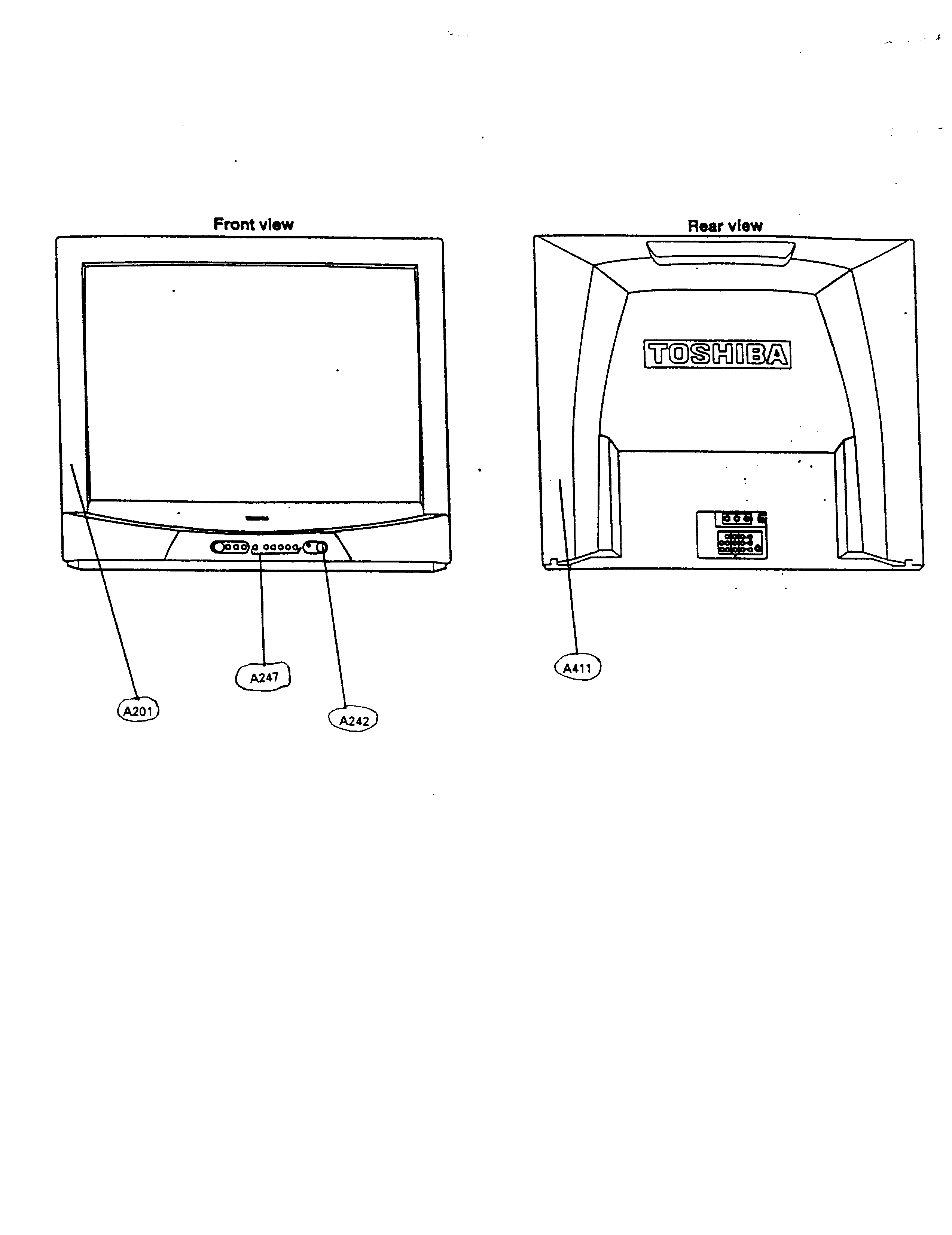 Toshiba CN27V71 cabinet parts diagram