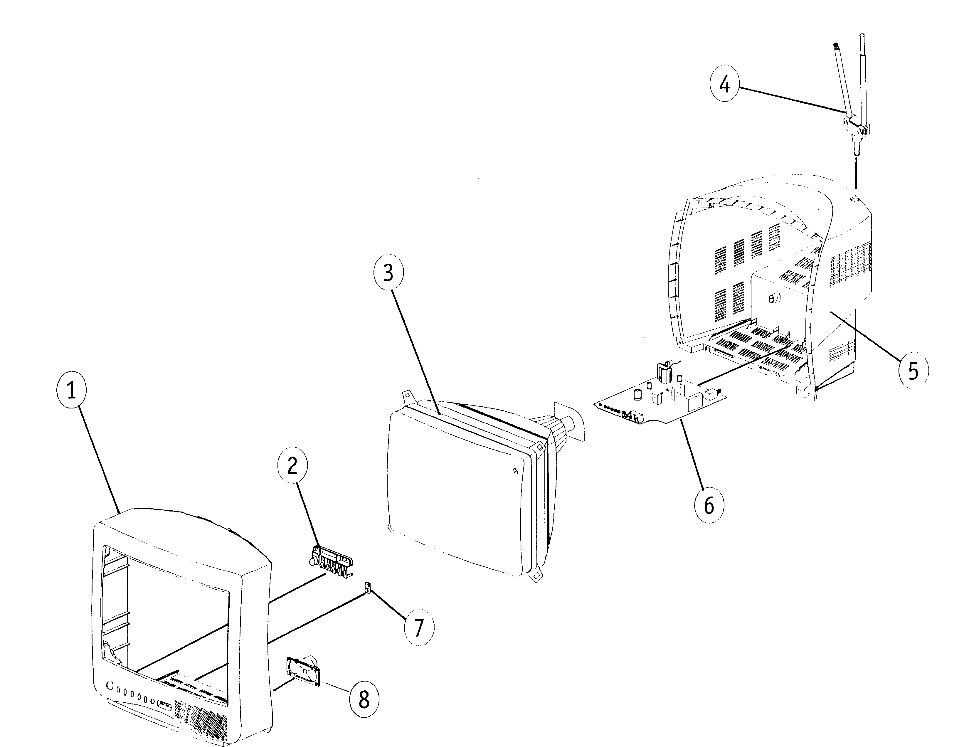 Zenith B13A03D cabinet parts diagram