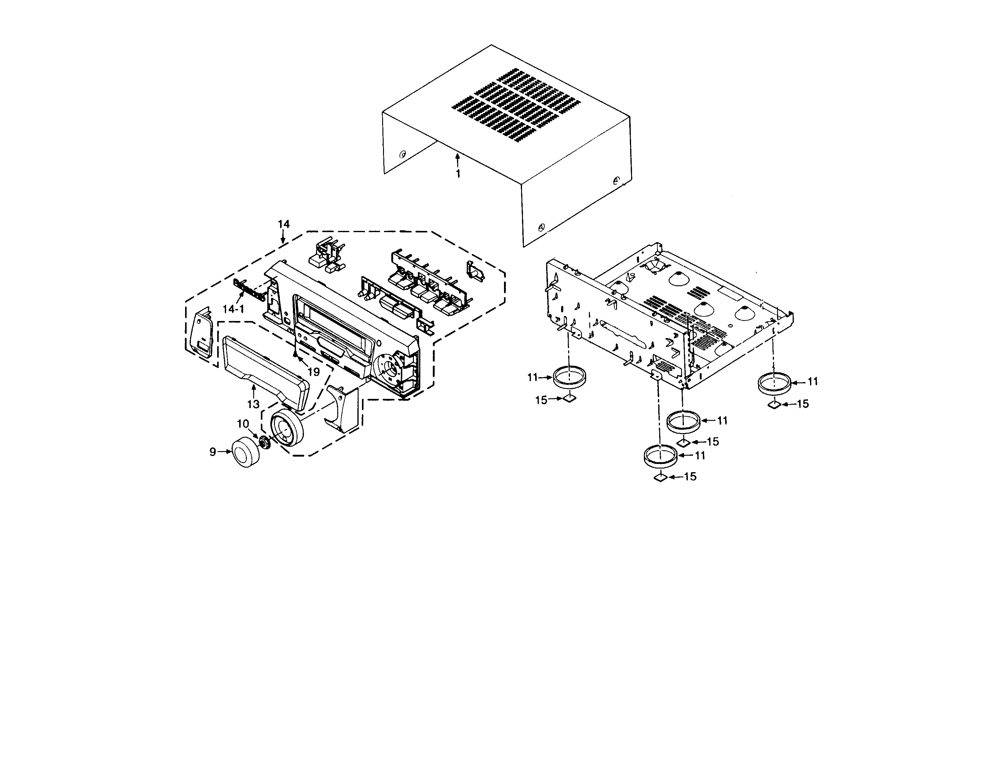 Panasonic SA-DV150 cabinet parts diagram