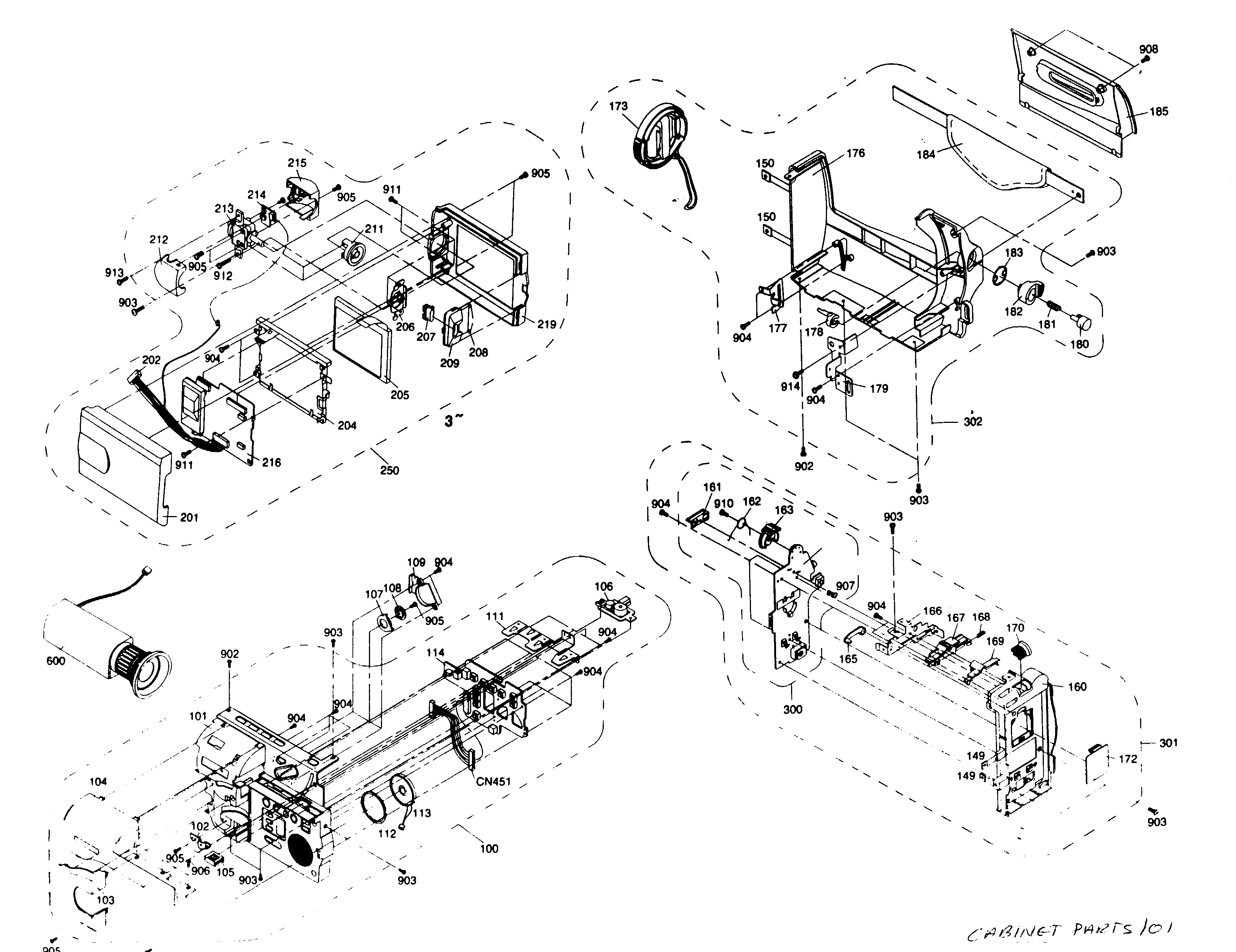 Samsung SCL350 cabinet parts diagram