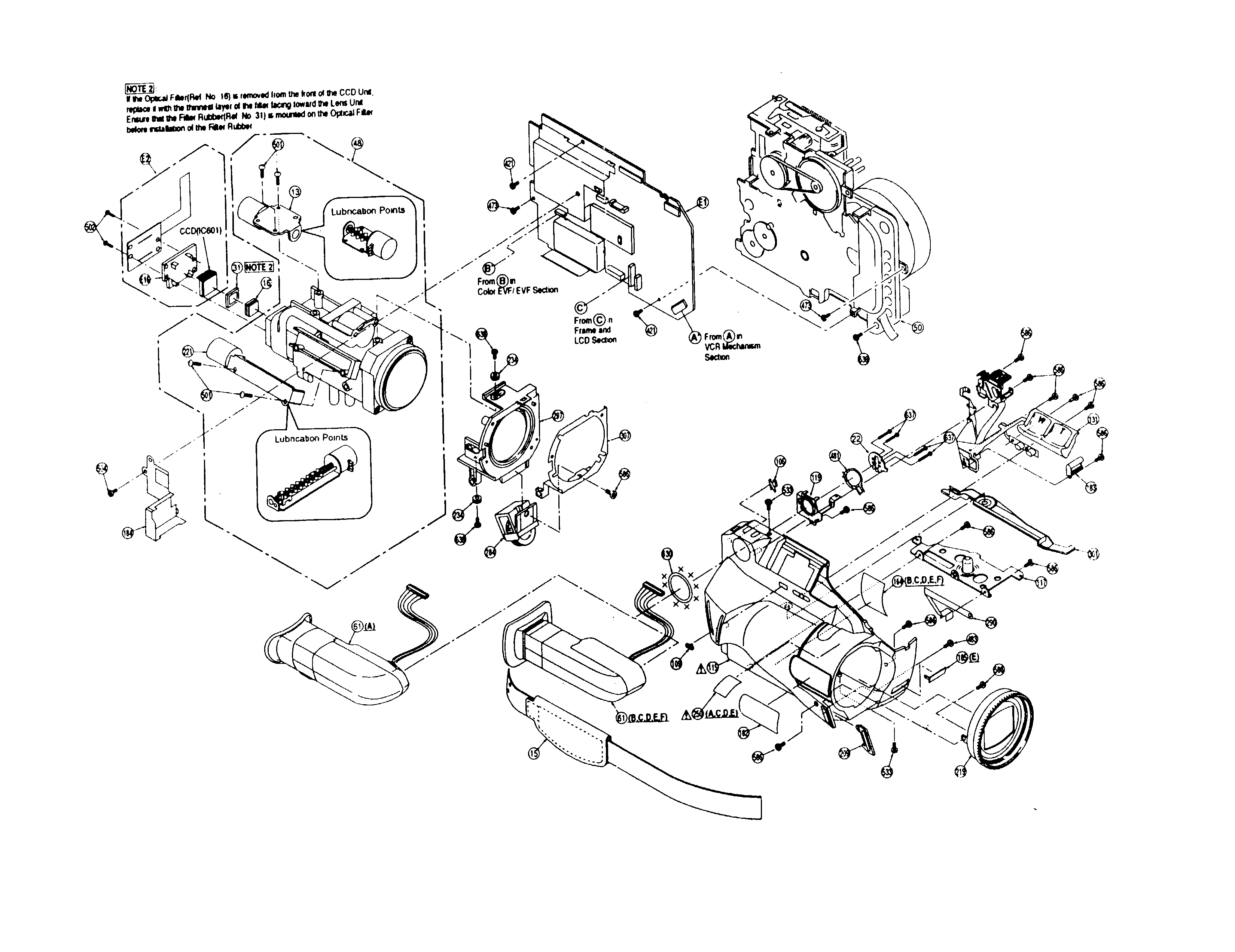 Panasonic PV-L580 cabinet parts diagram