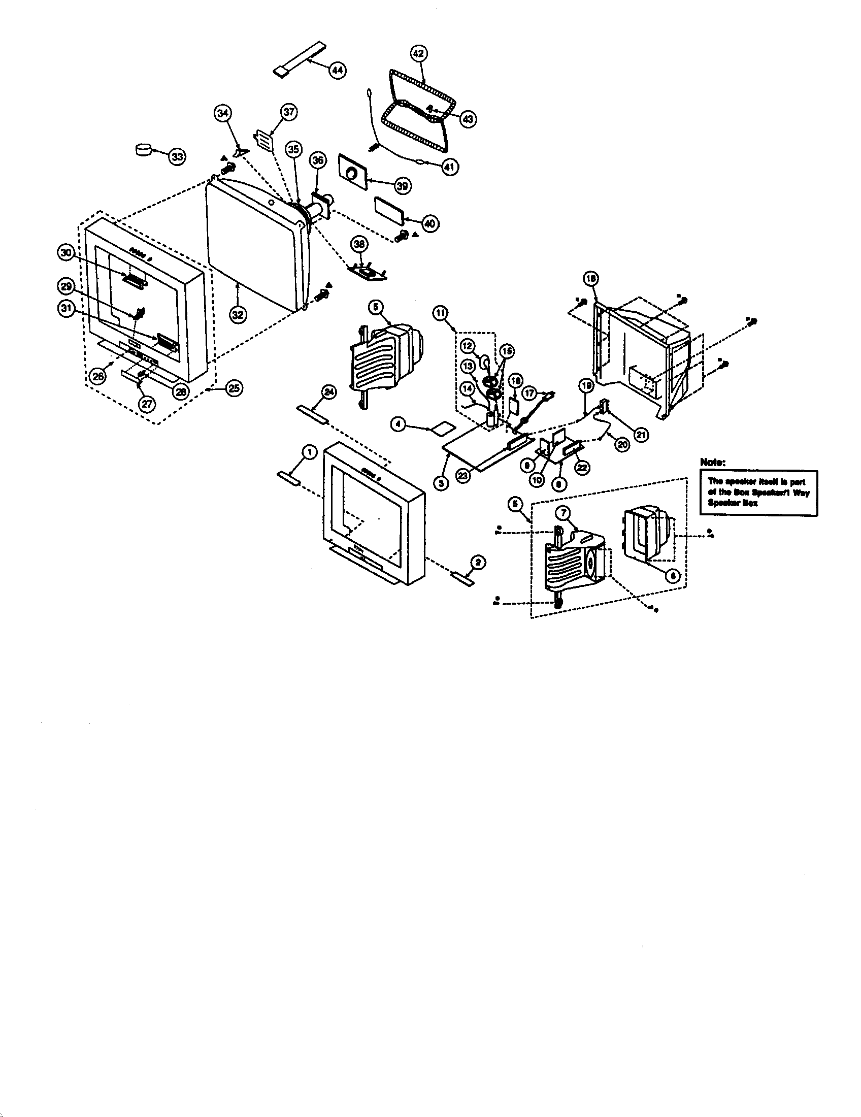Sony KV-27FV16 cabinet parts diagram