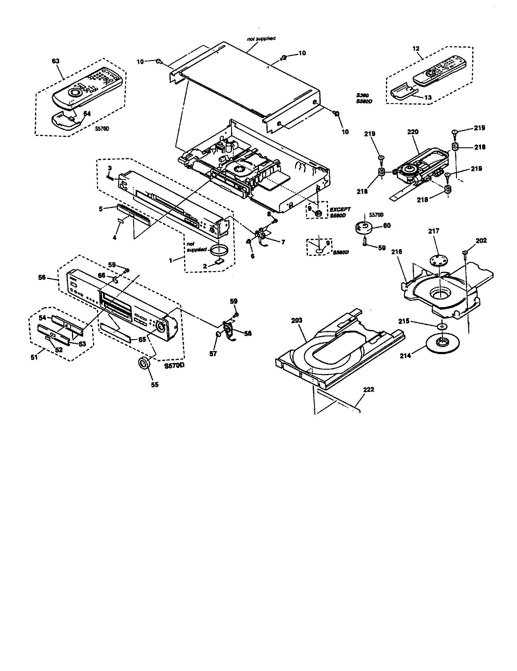 Sony DVP-S360 cabinet parts diagram