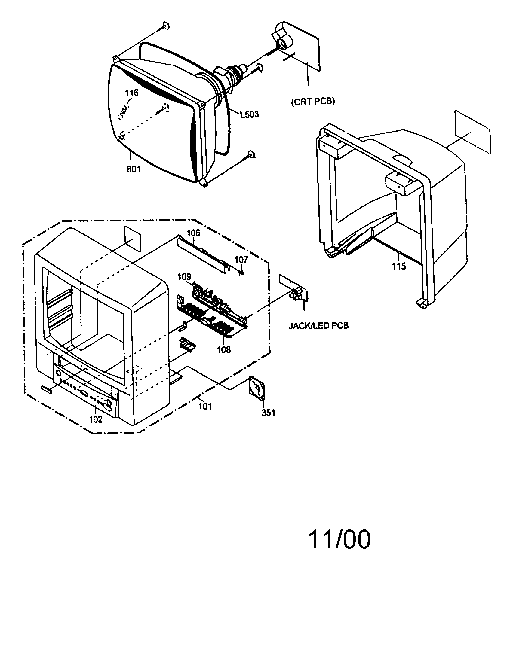 Toshiba MV13K1W tv/vcr diagram