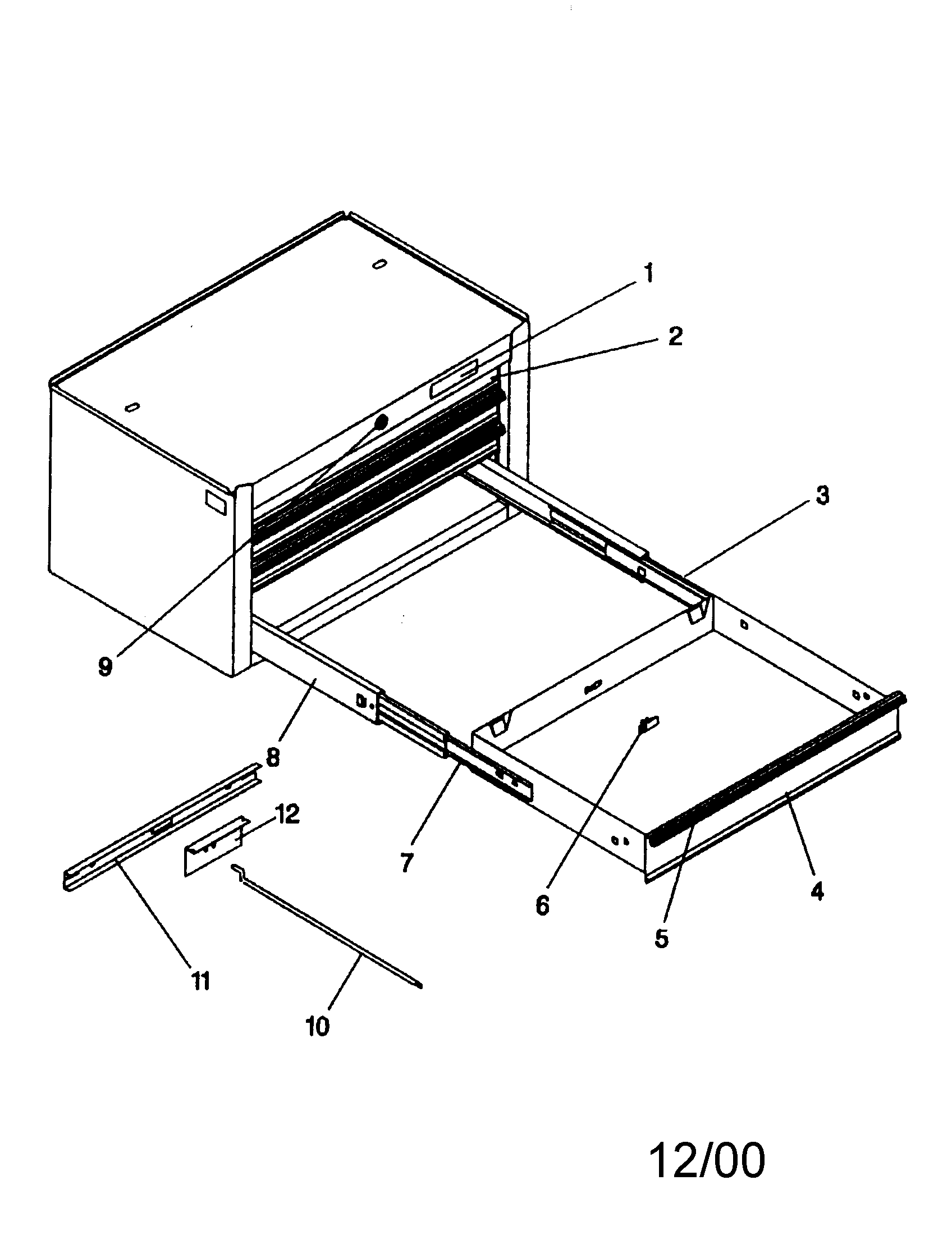 Craftsman 706599100 tool box diagram