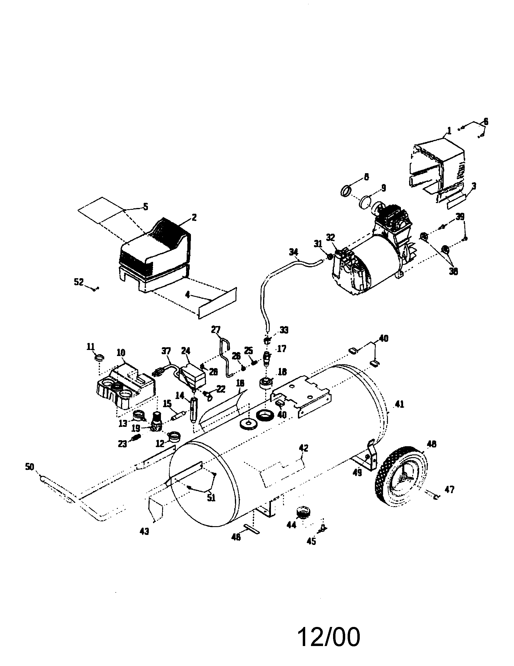 Craftsman 919165110 air compressor diagram