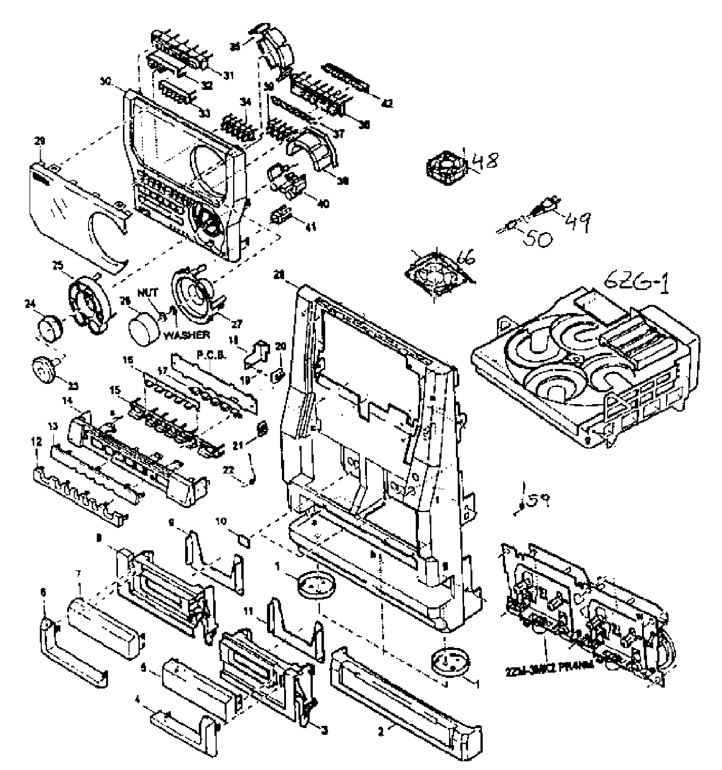 Aiwa NSX-D77 cabinet parts diagram