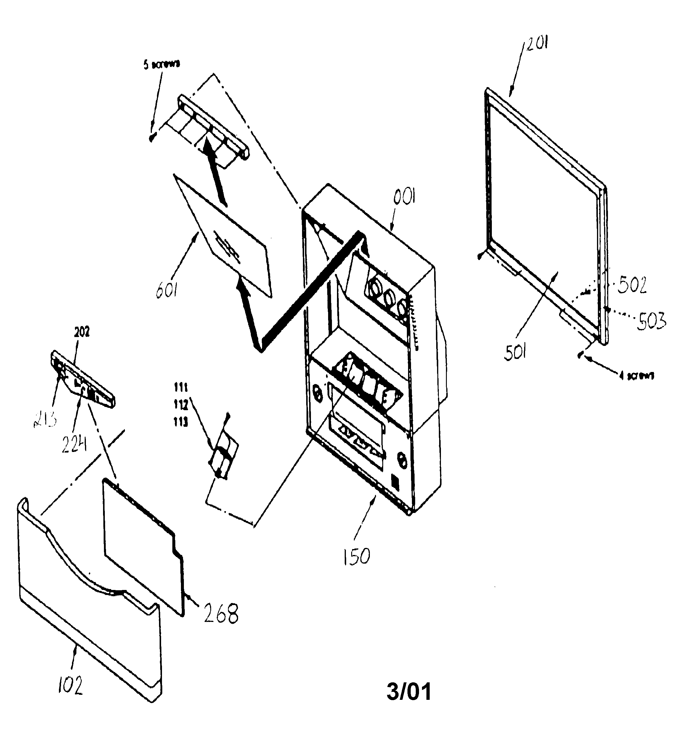 Toshiba 55HX70 cabinet parts diagram