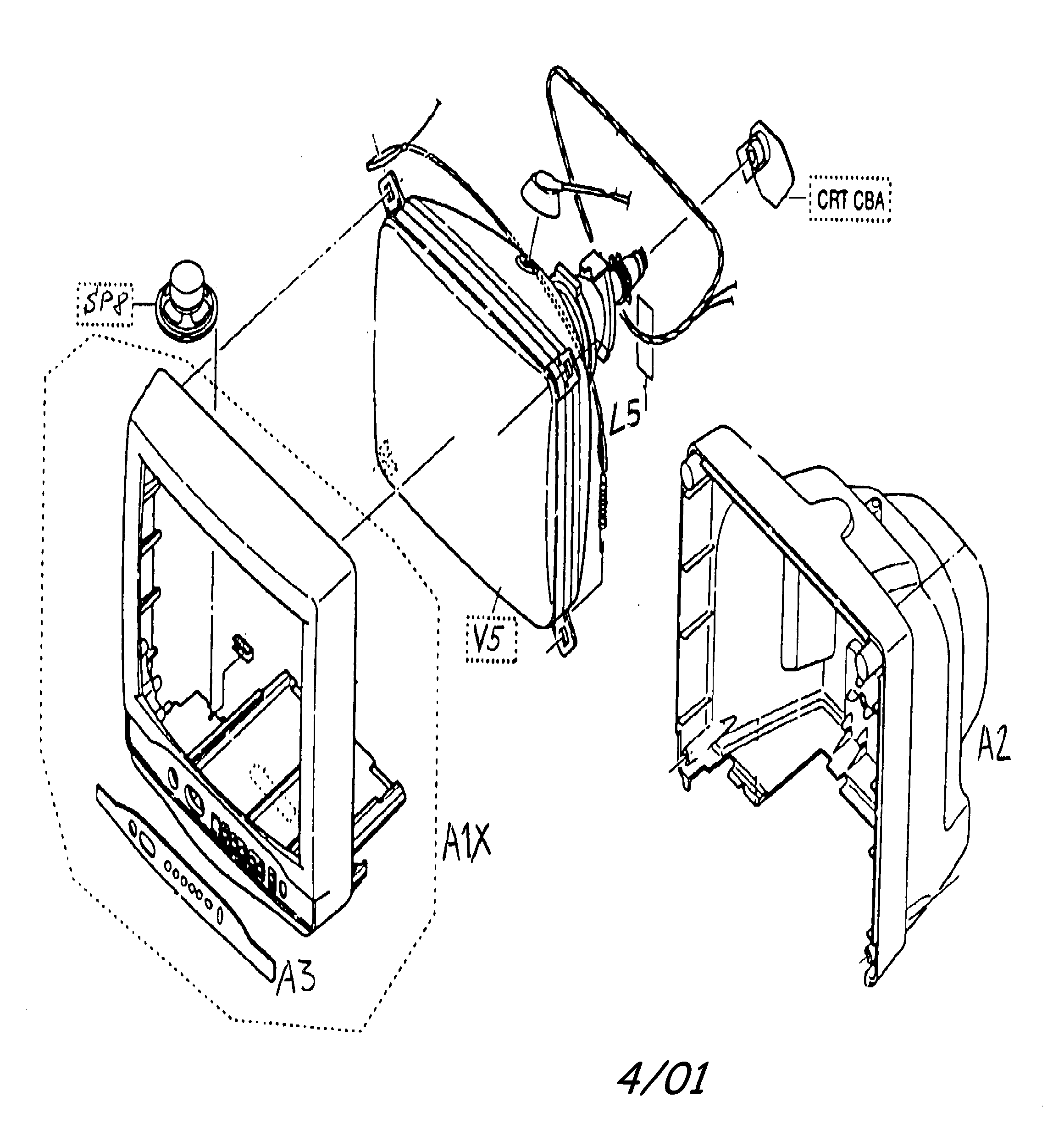 Sylvania SRT2119 cabinet parts diagram